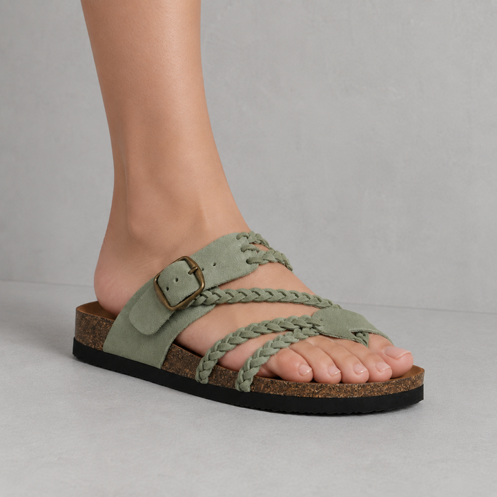 Adriana - Woven Cork Comfort Sandals