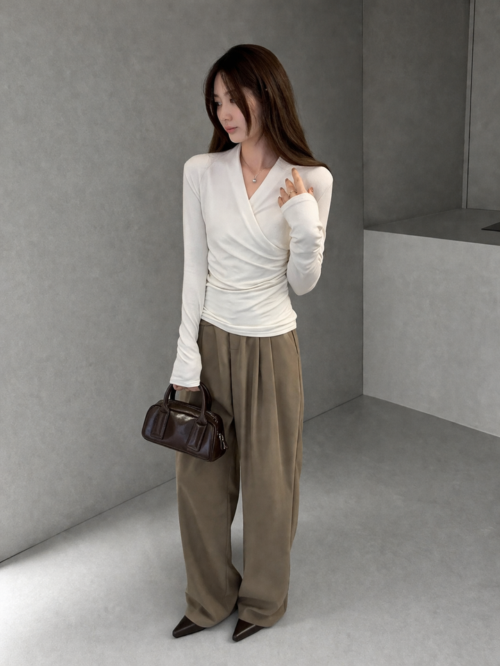 NICA™ - Simple Surplice Long Sleeve Top Medium Length