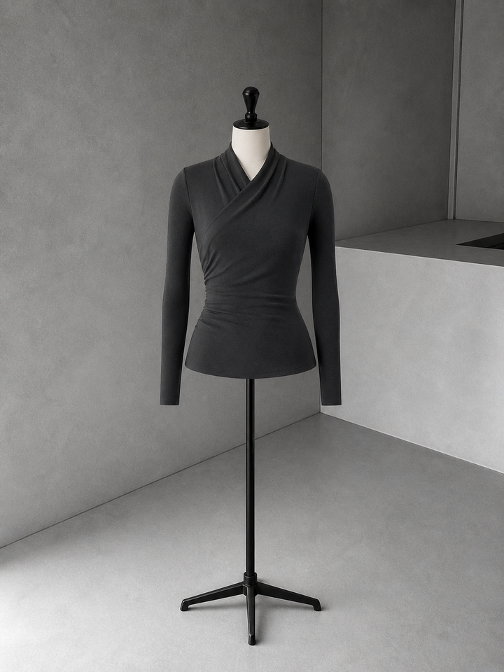 NICA™ - Simple Surplice Long Sleeve Top Medium Length