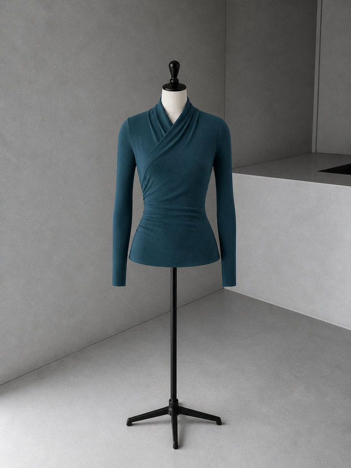 NICA™ - Simple Surplice Long Sleeve Top Medium Length