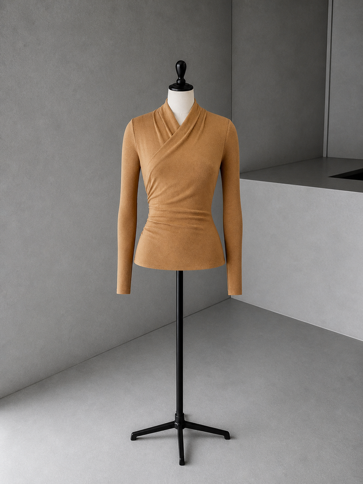 NICA™ - Simple Surplice Long Sleeve Top Medium Length