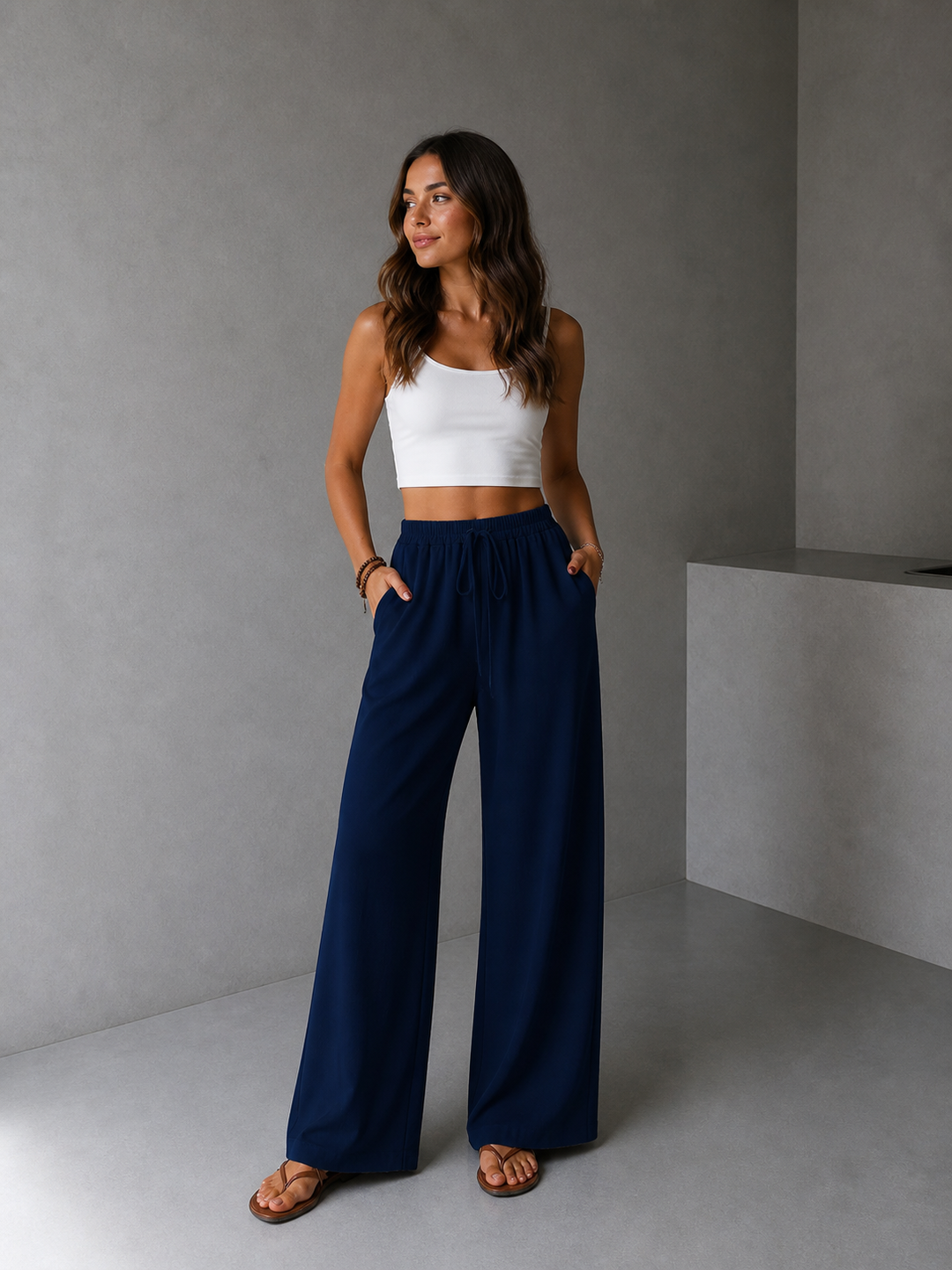 NIKU™ - Casual Wide Leg Drawstring Pants