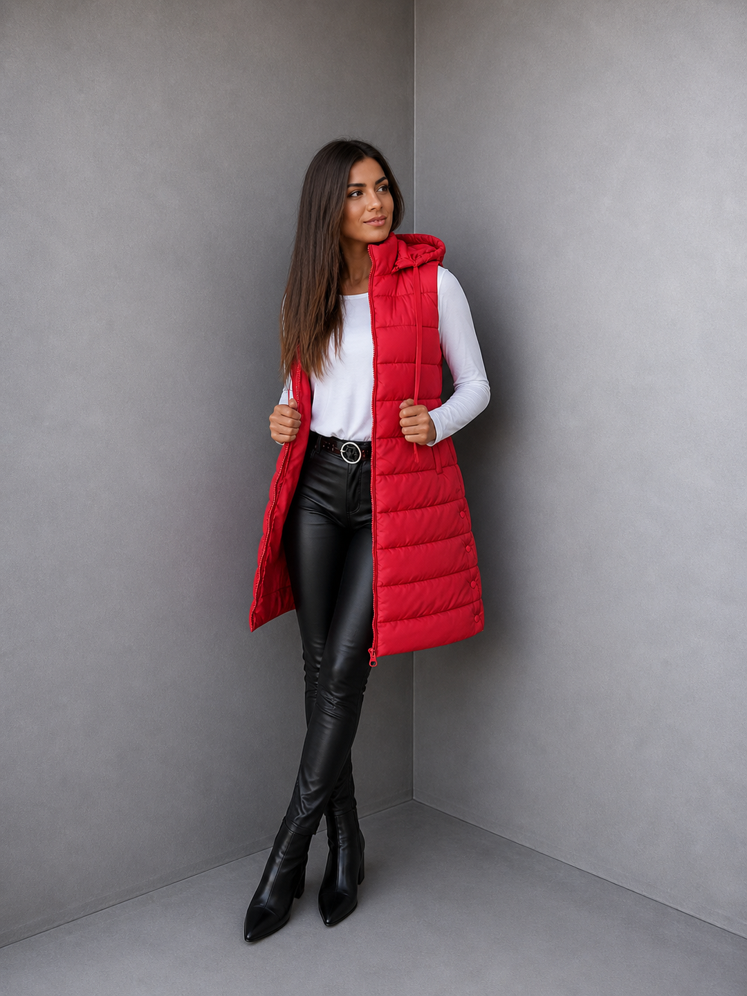 RAIN™ - Casual Sleeveless Hood Long Puffer Vest