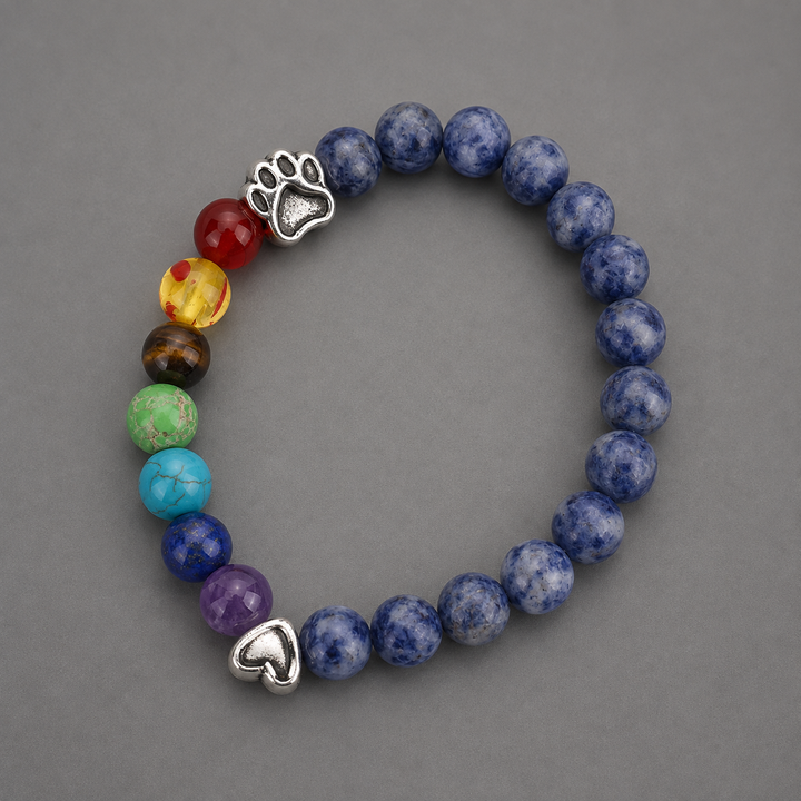 Rainbow Bridge Memorial Bracelet – 7 Chakra Bead Gift for Pet Loss