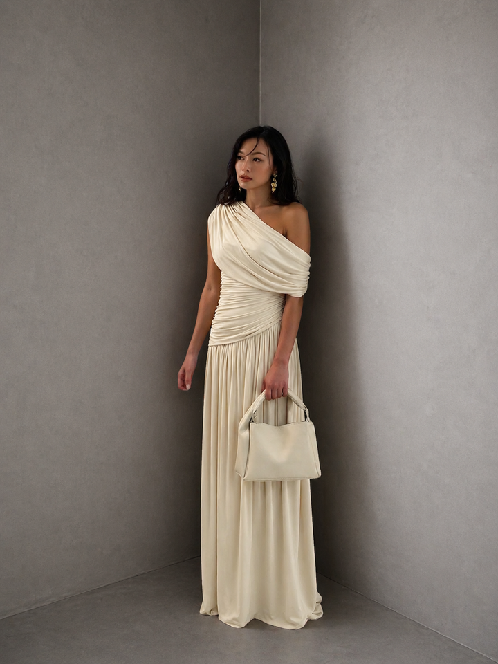 ROSETTA™ - Elegant One Shoulder Evening Maxi Dress