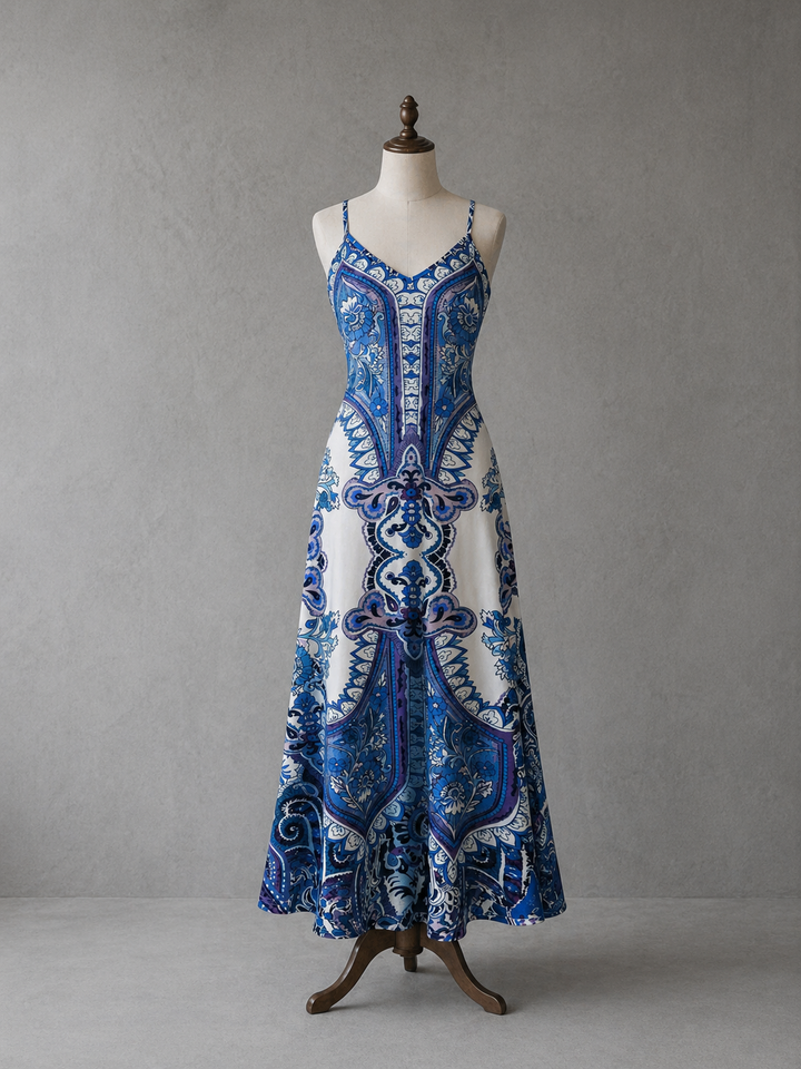 OTTILIE™ – Boho Floral Print Sleeveless Dress