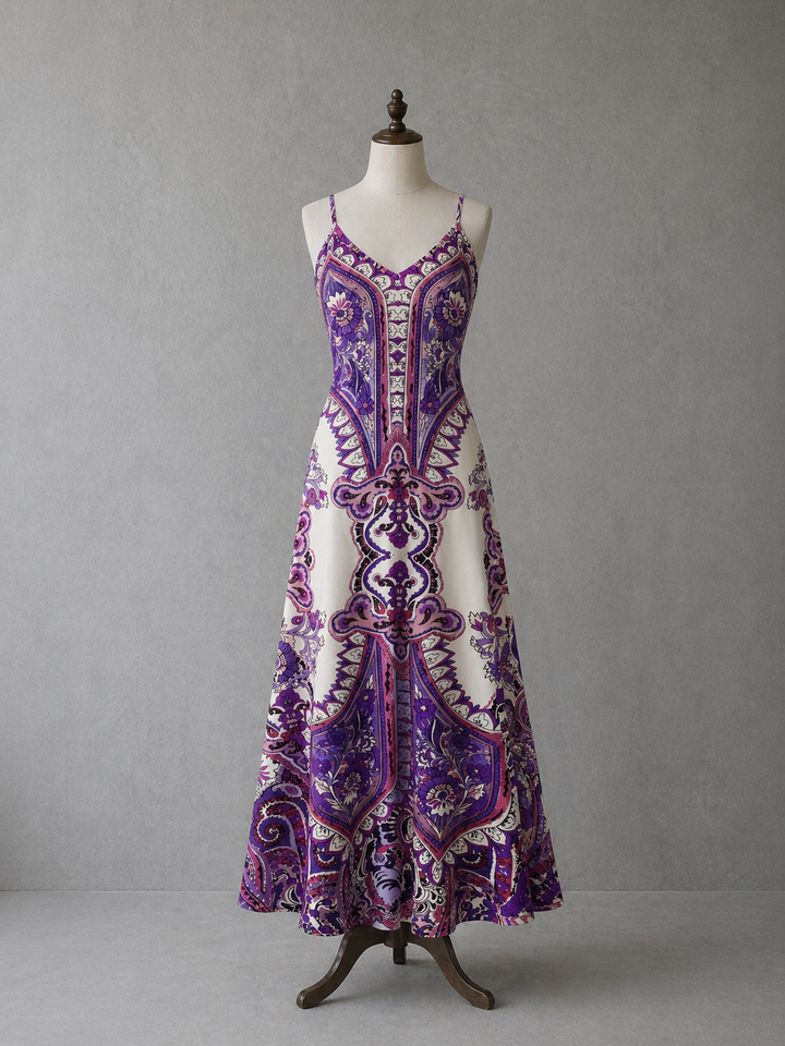 OTTILIE™ – Boho Floral Print Sleeveless Dress