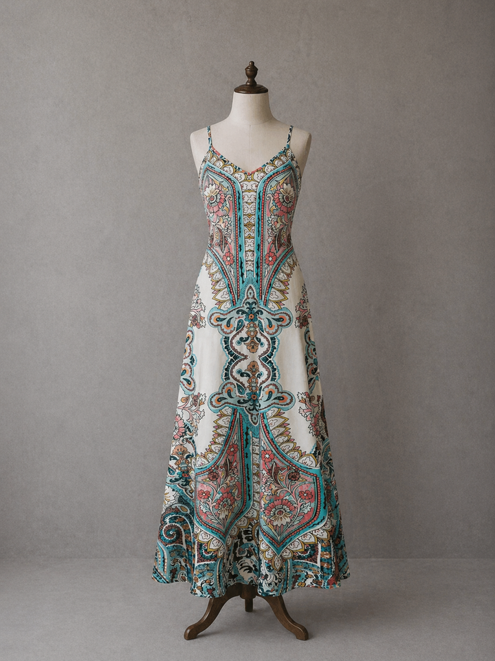 OTTILIE™ – Boho Floral Print Sleeveless Dress