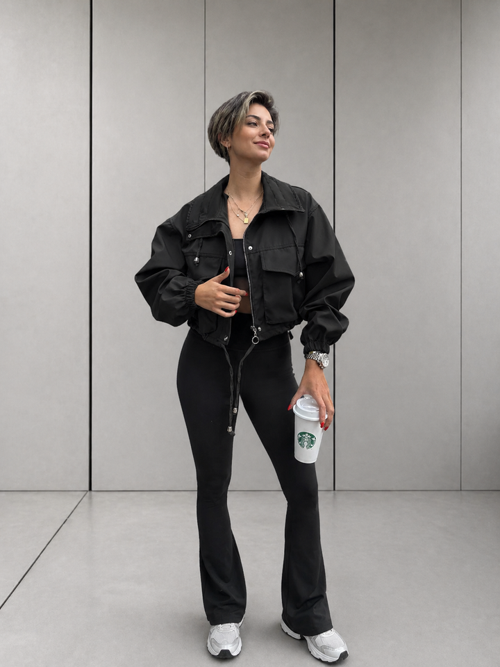 REYNA™ – Solid Zip-Up Crop Jacket