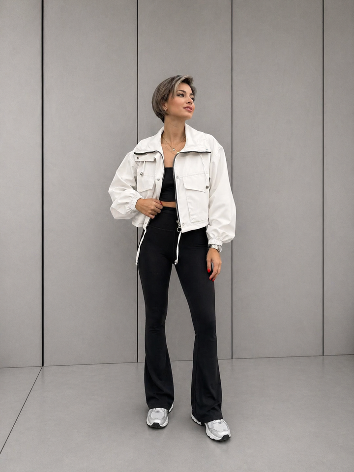 REYNA™ – Solid Zip-Up Crop Jacket