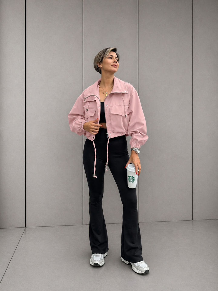 REYNA™ – Solid Zip-Up Crop Jacket