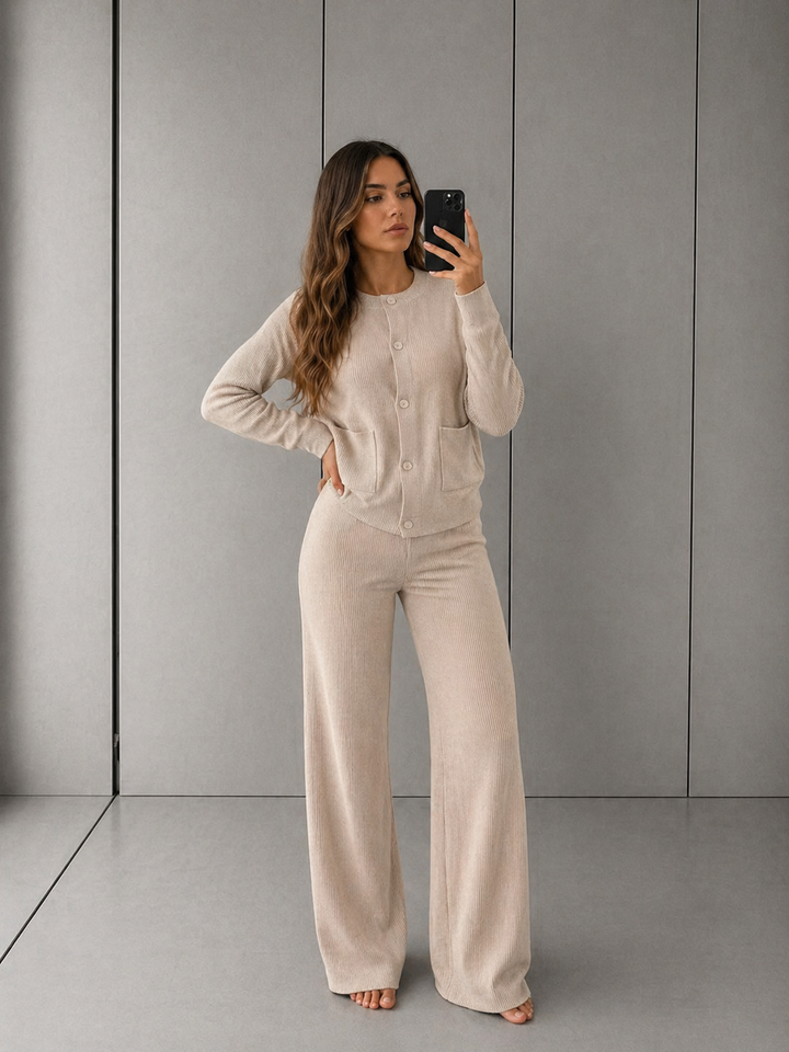 LUCIA™ - Cozy Knit Sweater & Wide Leg Two-Piece Set