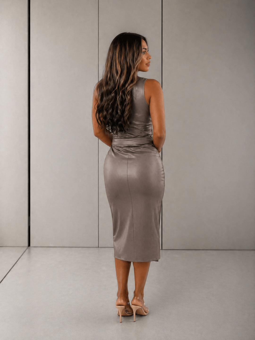 AMARAH™ - Stylish Tie Front Bodycon Dress with Split Hem Detail