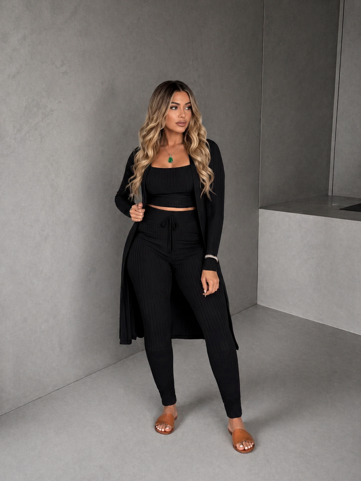 AMARIE™ - Cozy Three Piece Cardigan & Leggings Co-Ord Set