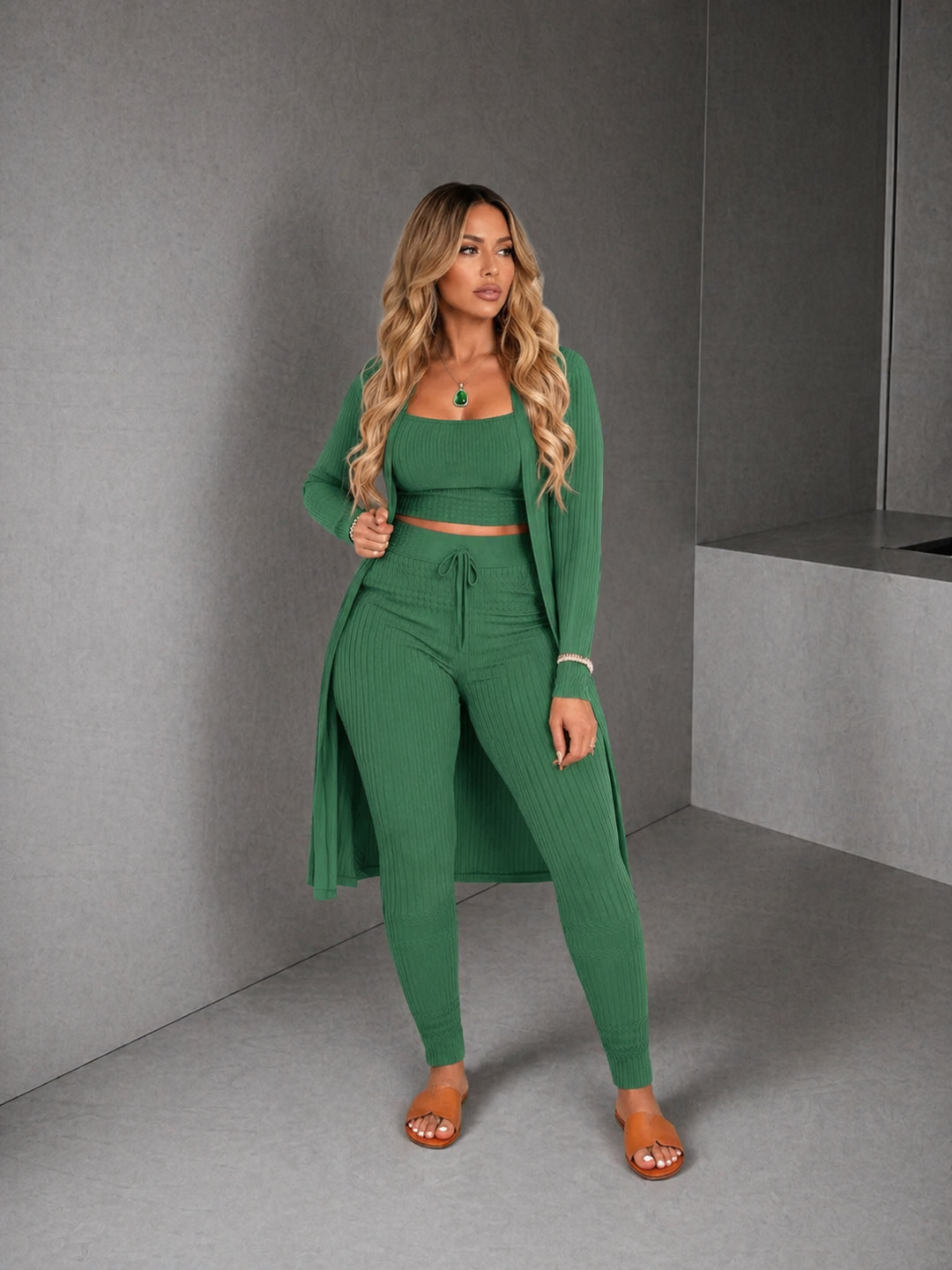 AMARIE™ - Cozy Three Piece Cardigan & Leggings Co-Ord Set