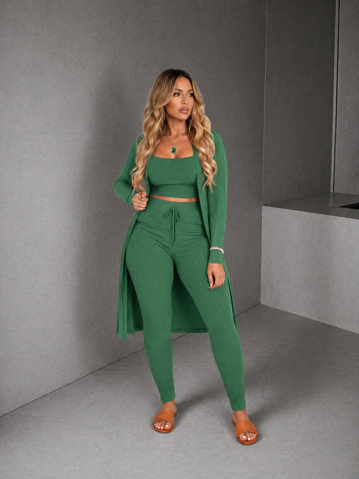 AMARIE™ - Cozy Three Piece Cardigan & Leggings Co-Ord Set