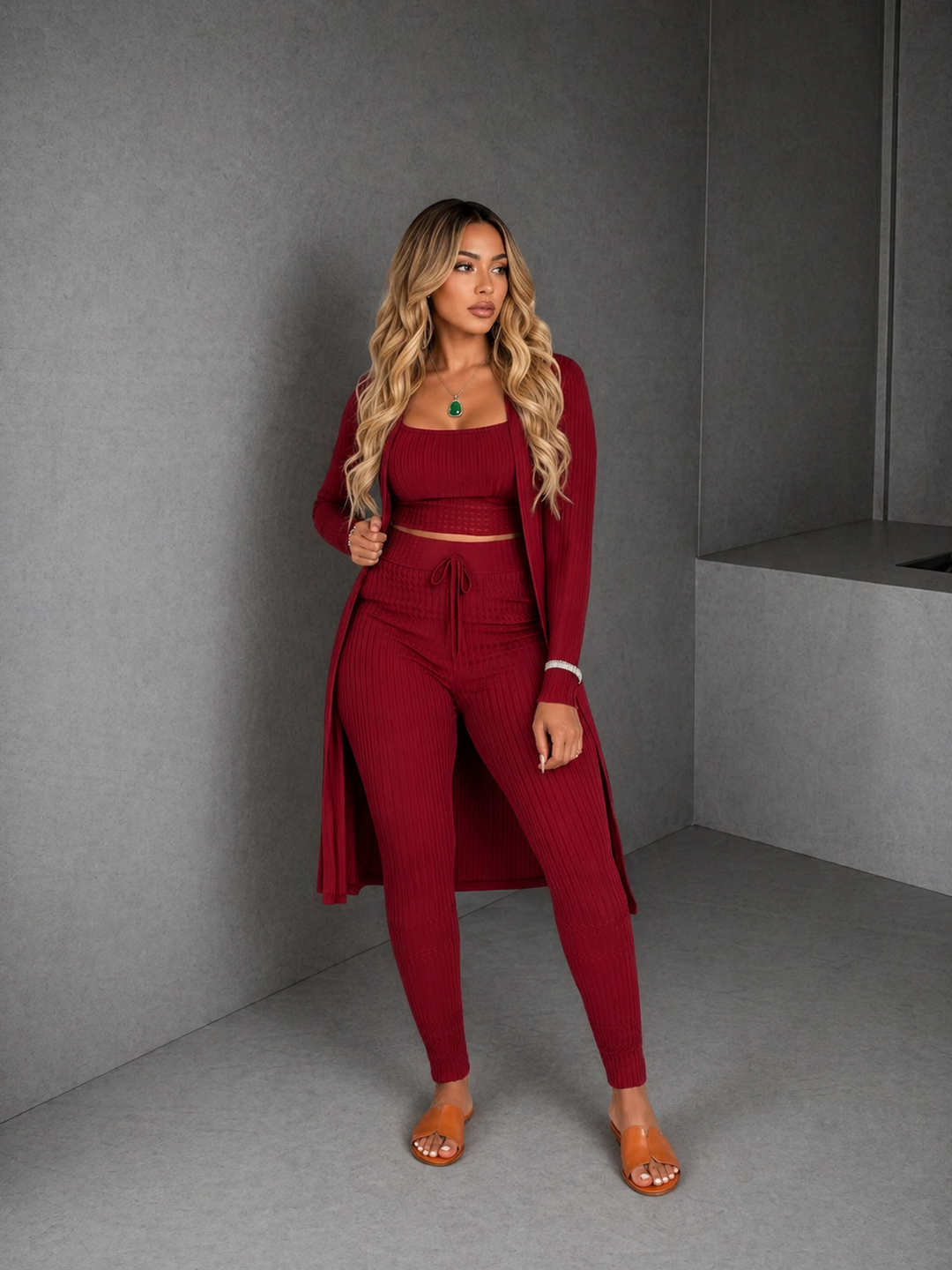 AMARIE™ - Cozy Three Piece Cardigan & Leggings Co-Ord Set