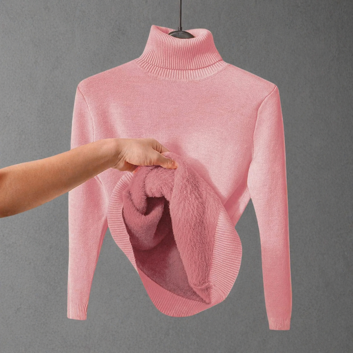 CLEO™ - Cozy Plain Turtle Neck Long Sleeve Sweater