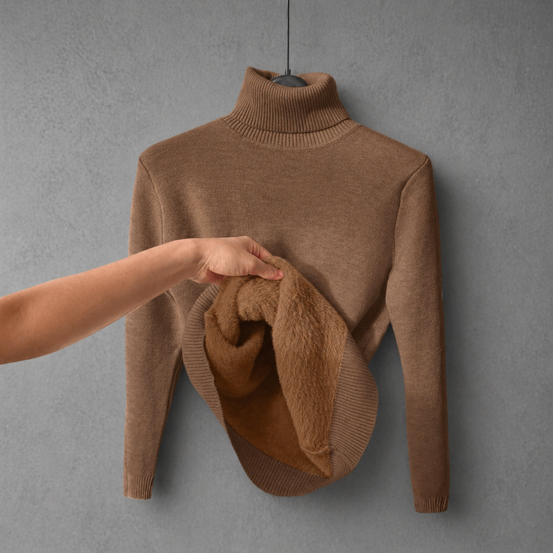 CLEO™ - Cozy Plain Turtle Neck Long Sleeve Sweater