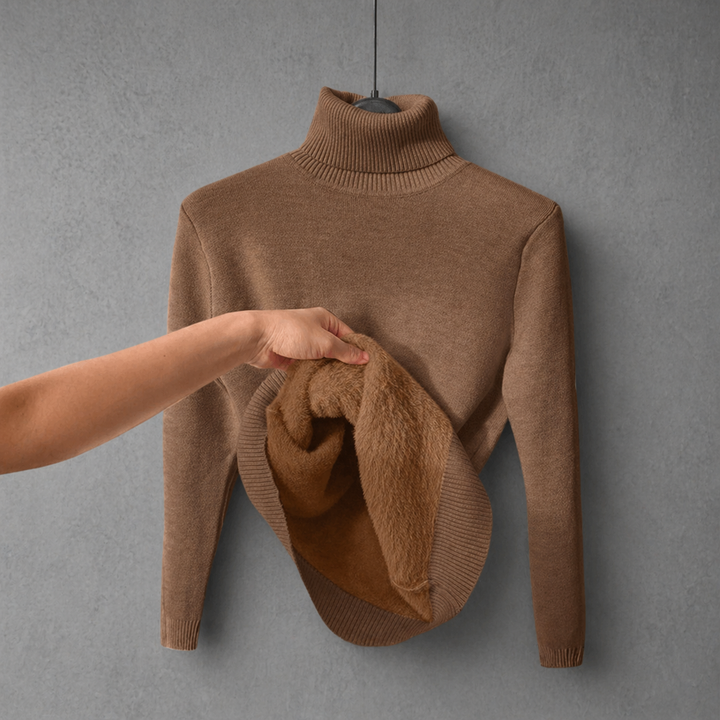 CLEO™ - Cozy Plain Turtle Neck Long Sleeve Sweater