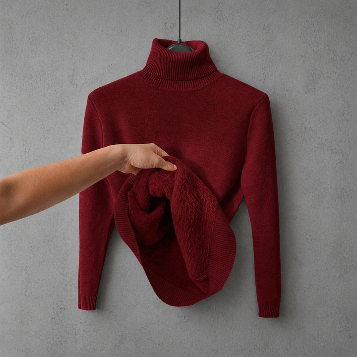 CLEO™ - Cozy Plain Turtle Neck Long Sleeve Sweater