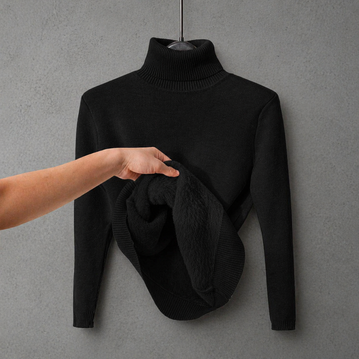 CLEO™ - Cozy Plain Turtle Neck Long Sleeve Sweater