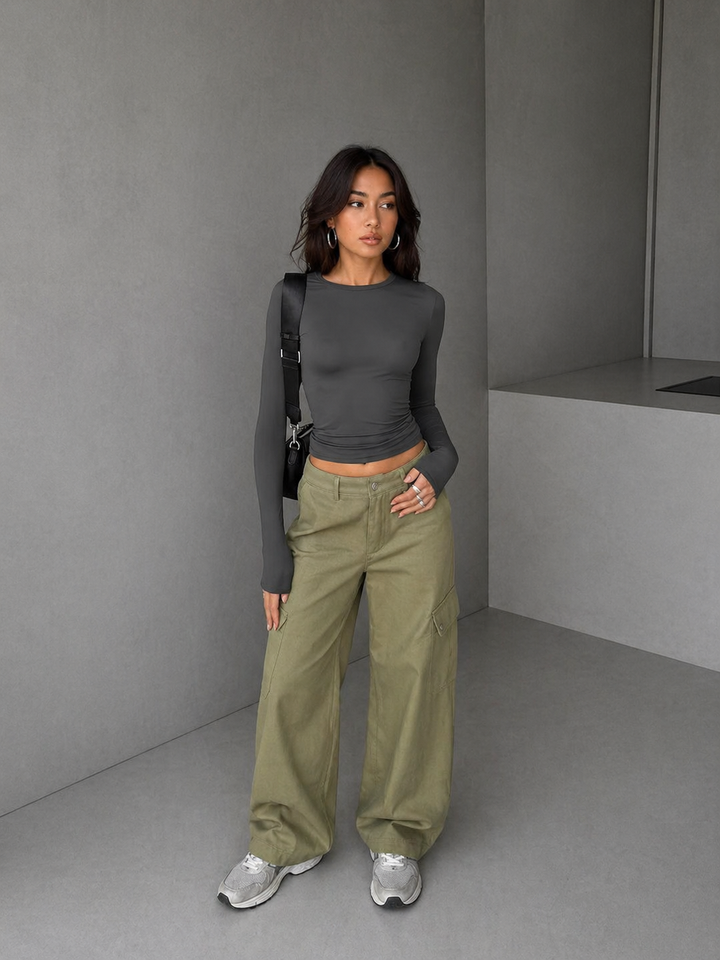 JIHYO™ - Casual Long Sleeve Round Neck Top