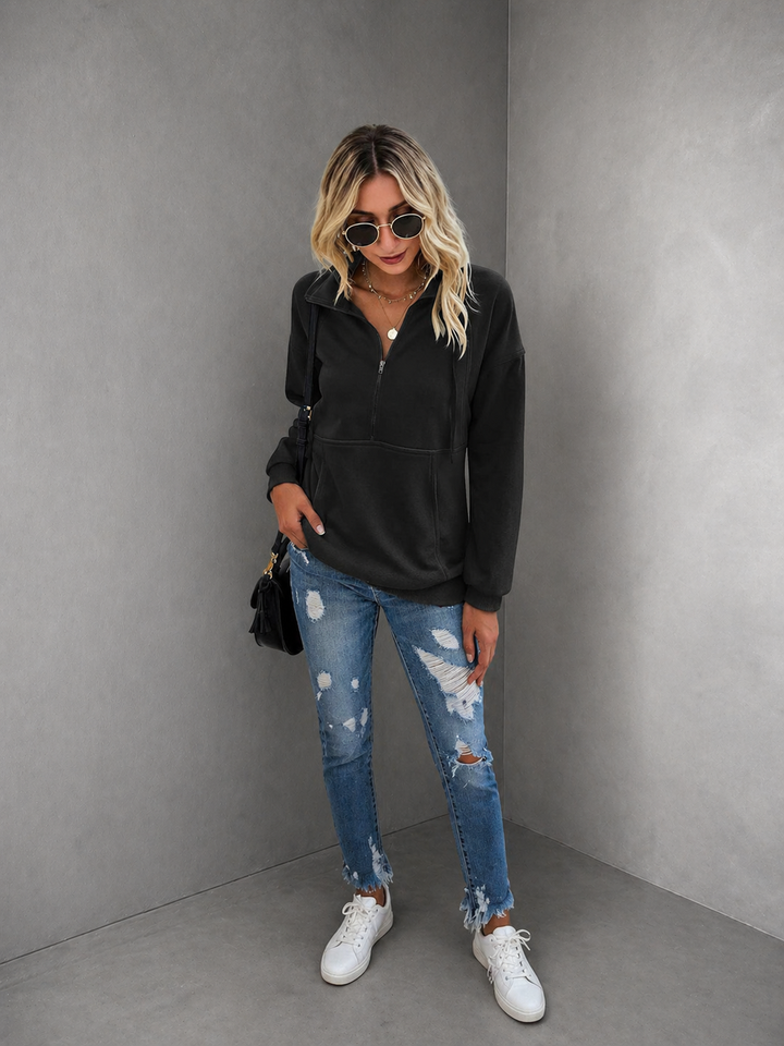 ANNIE™ - Lapel Zip-Up Sweatshirt for Women Casual Pullover