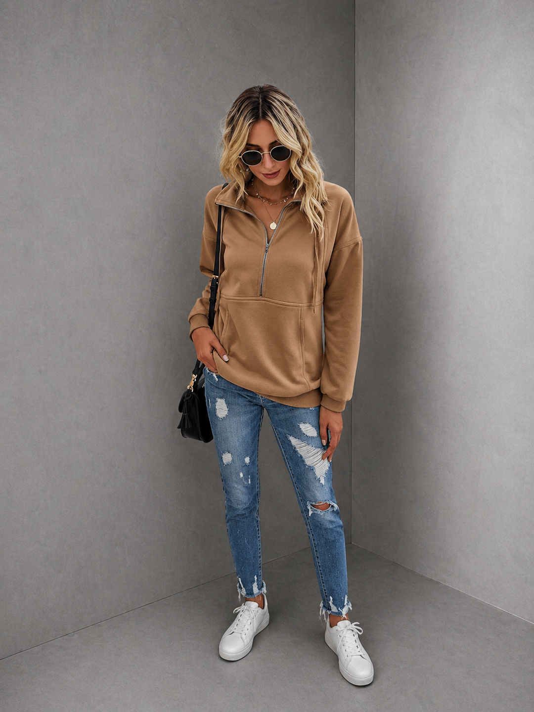 ANNIE™ - Lapel Zip-Up Sweatshirt for Women Casual Pullover