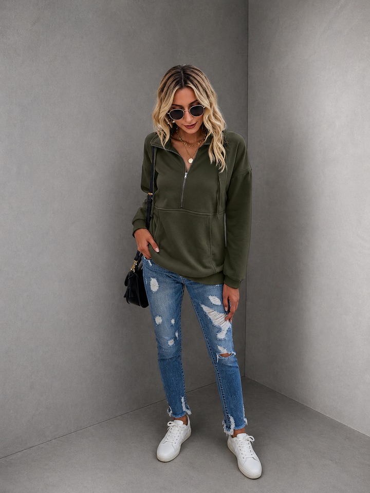 ANNIE™ - Lapel Zip-Up Sweatshirt for Women Casual Pullover