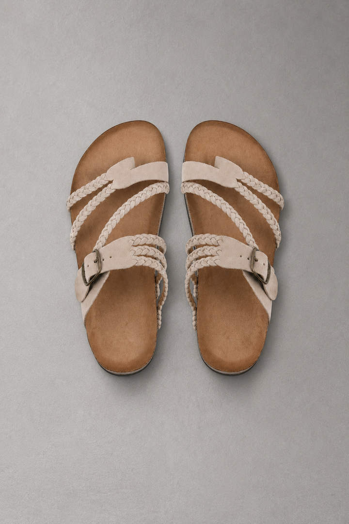 Adriana - Woven Cork Comfort Sandals