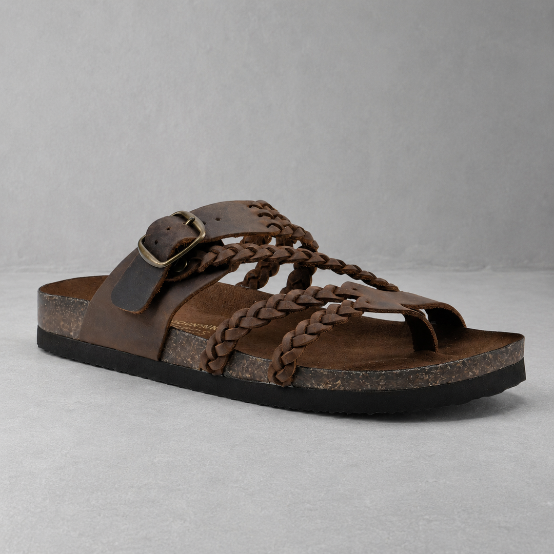 Adriana - Woven Cork Comfort Sandals
