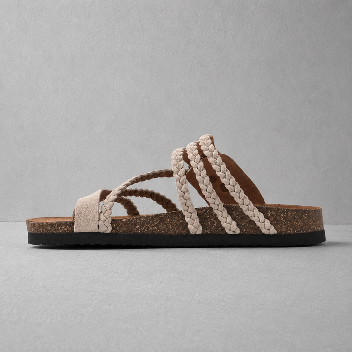 Adriana - Woven Cork Comfort Sandals