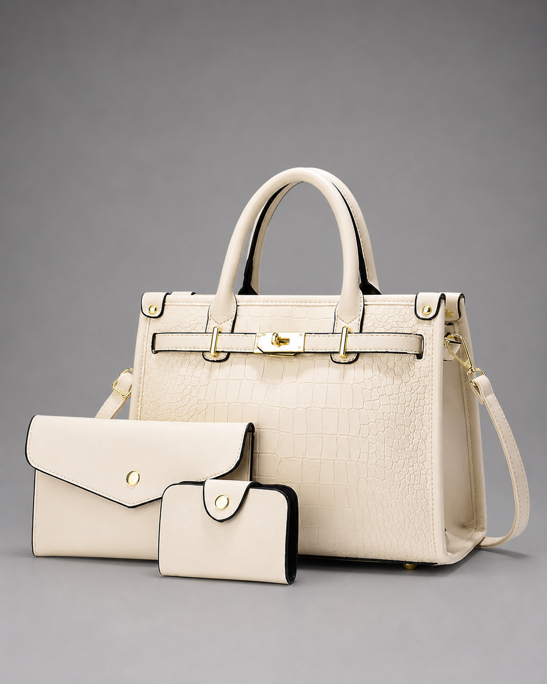 ALENOR™ – Crocodile Embossed Large Capacity Crossbody Handbag Set