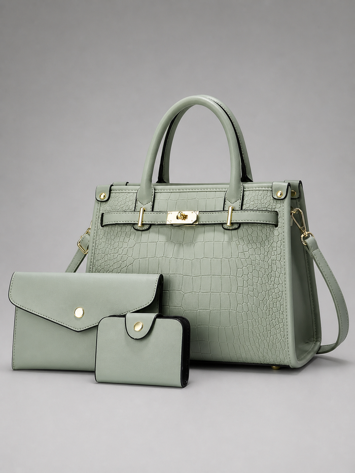 ALENOR™ – Crocodile Embossed Large Capacity Crossbody Handbag Set