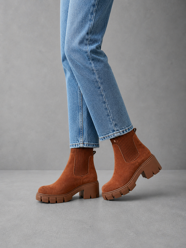 AVA™ - Women Chelsea Ankle Boots Chunky Slip On Booties