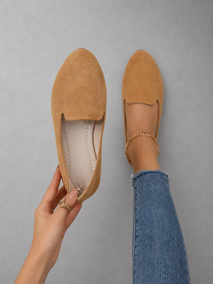 SHERNA™ - Women’s Solid Color Flats Soft Sole Pointed Toe Slip-On Shoes
