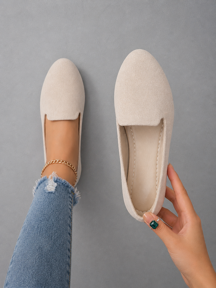 SHERNA™ - Women’s Solid Color Flats Soft Sole Pointed Toe Slip-On Shoes