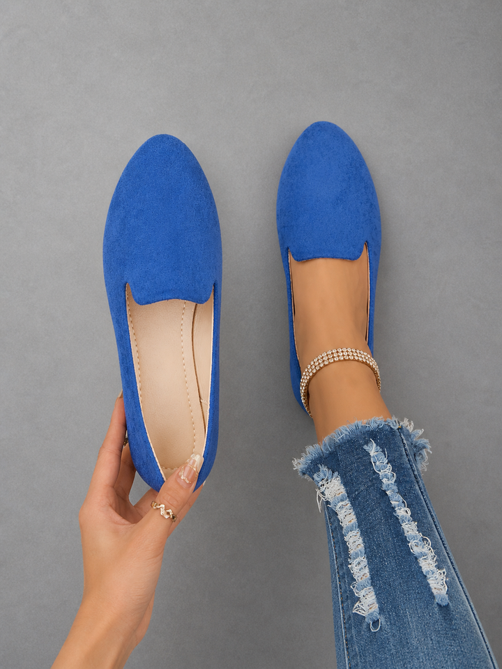 SHERNA™ - Women’s Solid Color Flats Soft Sole Pointed Toe Slip-On Shoes
