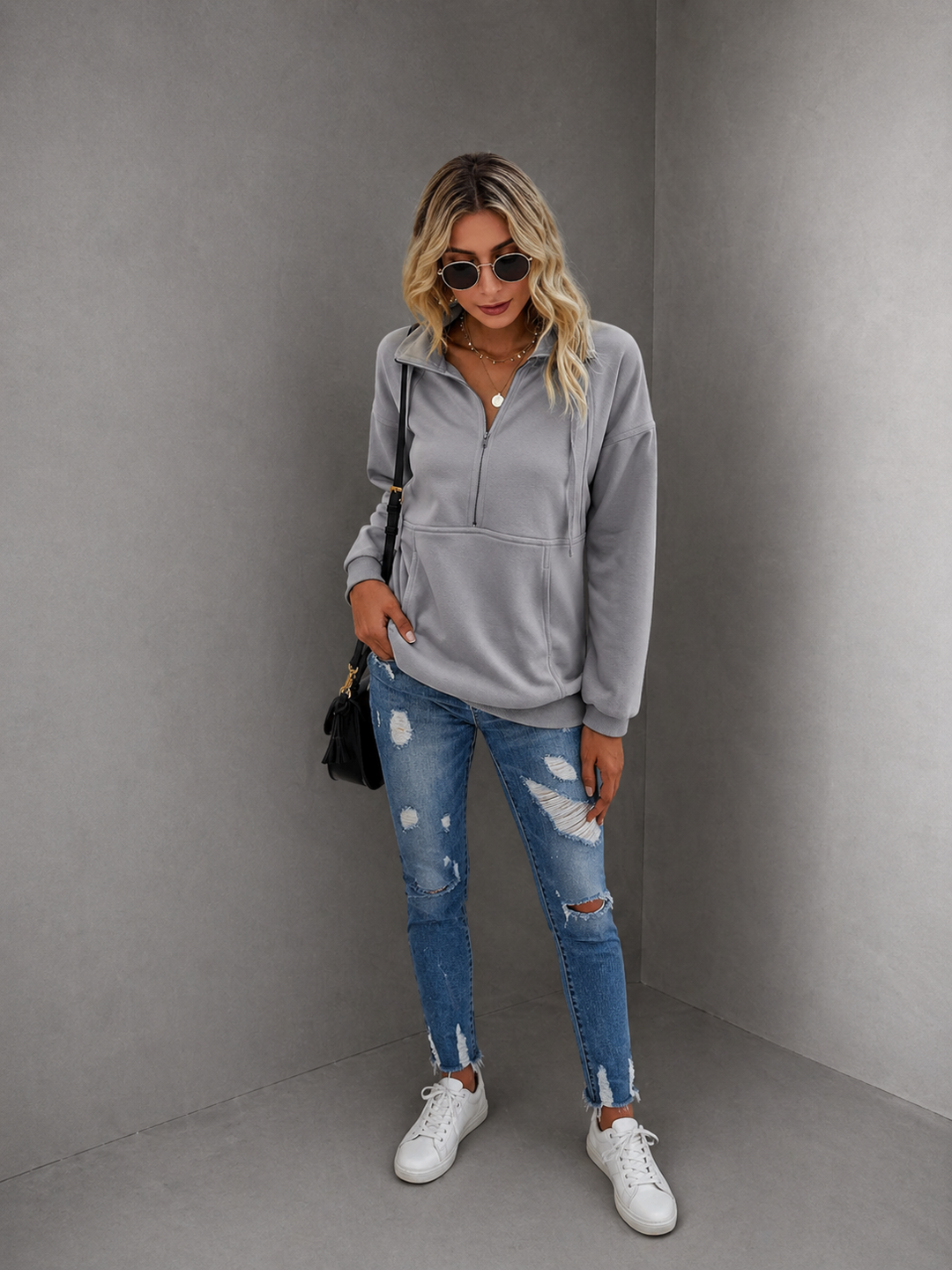 ANNIE™ - Lapel Zip-Up Sweatshirt for Women Casual Pullover