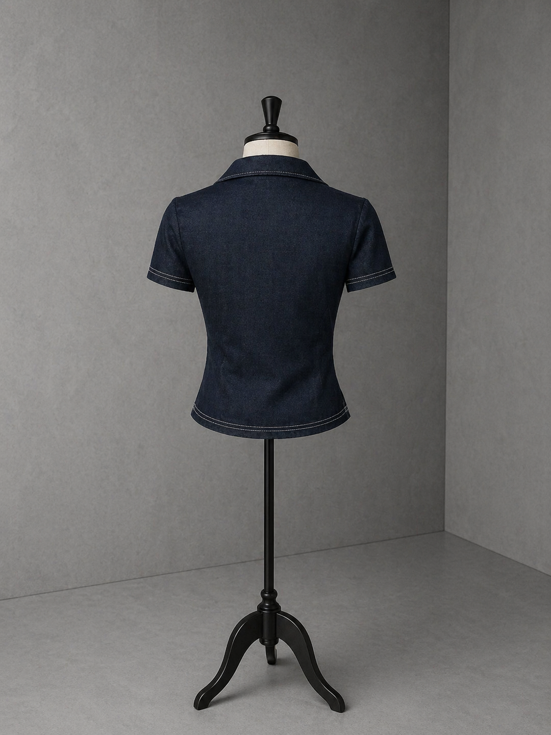 NICOLE™ – Stylish Fitted Collared Short Sleeve Shirt