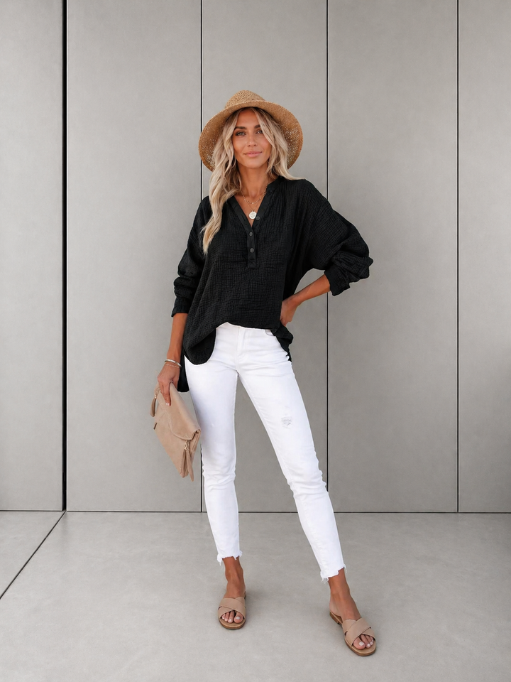 AYLA™ – Casual V-Neck Blouse