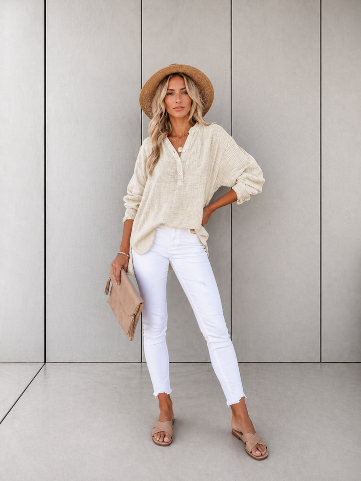 AYLA™ – Casual V-Neck Blouse