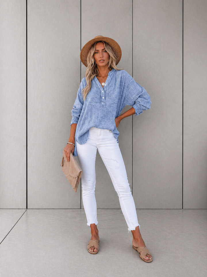 AYLA™ – Casual V-Neck Blouse