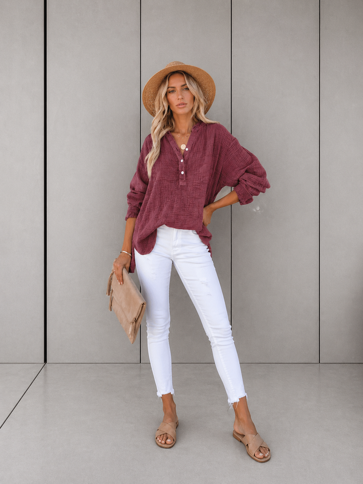 AYLA™ – Casual V-Neck Blouse