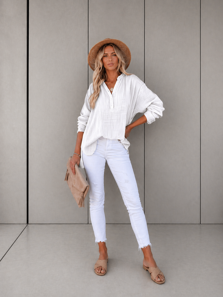 AYLA™ – Casual V-Neck Blouse