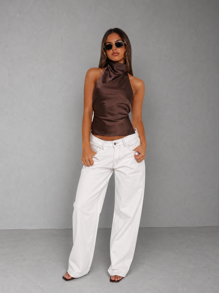 CHINIE™ – Chic Sleeveless Halter Neck Blouse