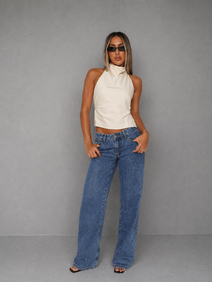 CHINIE™ – Chic Sleeveless Halter Neck Blouse
