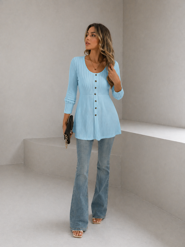 DOLLY™ – Polished Round Neck Long Sleeve Top
