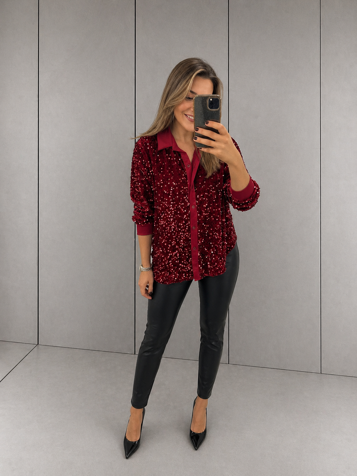 CIARA™ - Shimmer Sequin Shirt
